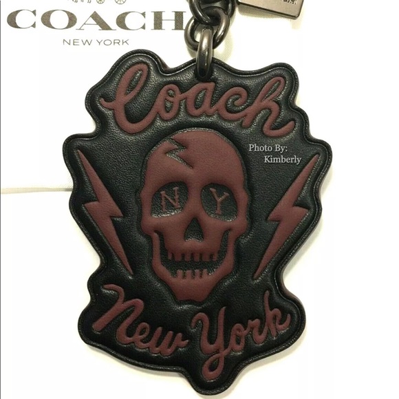 Coach Skull Keychain Black Bag Backpack Charm NWT - Picture 3 of 6